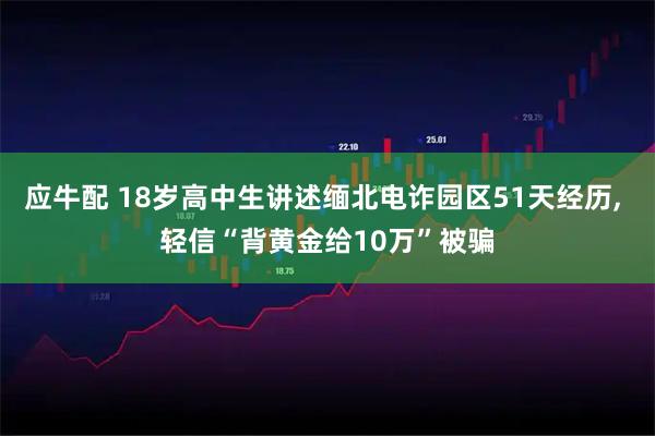 应牛配 18岁高中生讲述缅北电诈园区51天经历, 轻信“背黄金给10万”被骗